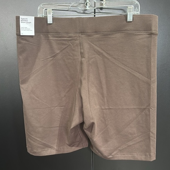 Nike Tight Fit Mid Rise short length stretch shorts, embroidered logo, 8” inseam - Picture 2 of 7